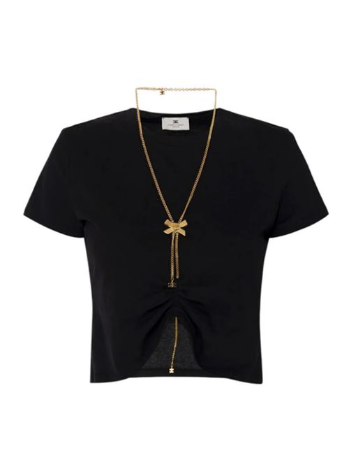 T-SHIRT WITH BOW NECKLACE ELISABETTA FRANCHI | MA00651E2110 nero